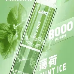 Limi 8000 Puffs 拋棄式電子煙 底部七彩發光一次性煙桿 711到付 32 limi 8000 puffs拋棄式電子煙薄荷